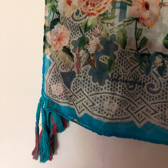 JOHNNY WAS PLAID SILK SCARF - Picture 2 of 5